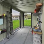 Metal Storage Shed with Triple Lockable Doors and Reinforced Construction for Garden Tools - Image 2