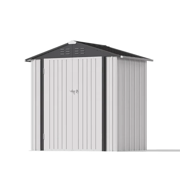 patiowell-6x4-metal-storage-shed-peak-roof-7 Patiowell 6x4 Metal Shed with Peak Roof (White)