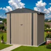 product-6x4-metal-shed-brown-scene-img-close-door Patiowell 6x4 Metal Shed with Peak Roof (Brown)