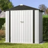 product-6x4-metal-shed-white-scene-img-close-door Patiowell 6x4 Metal Shed with Peak Roof (White)