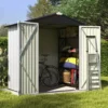 product-6x4-metal-shed-white-scene-img-open-door Patiowell 6x4 Metal Shed with Peak Roof (White)